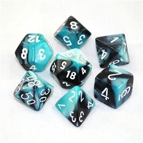 Gemini Black Shell with White Dice Set - Rollespilsterninger - Chessex